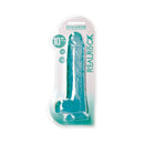 RealRock Crystal Clear Realistic 10 in. Dildo With Balls and Suction Cup Turquoise-0