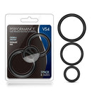 Performance VS4 Pure Premium Silicone Cockrings 3-Pack Set Black-0