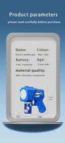 Máquina de Bolhas Automática Gatling 10 Buracos - Brinquedo Elétrico Infantil