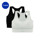 2 Peças, Sutiã esportivo sem costura, Push up respirável à prova de choque feminino cropped top, Sutiã esportivo, Roupa íntima