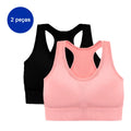 2 Peças, Sutiã esportivo sem costura, Push up respirável à prova de choque feminino cropped top, Sutiã esportivo, Roupa íntima