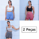 2 Peças, Calças Femininas de Ioga Com Controle de Barriga E bumbum, Cintura Alta, Leggings de Corrida, Shorts de Treino