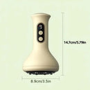 Massageador abdominal portátil recarregável USB com intensidade de ventosas Guasha ajustável para massagem de braço e pernas com compressa quente