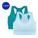 2 Peças, Sutiã esportivo sem costura, Push up respirável à prova de choque feminino cropped top, Sutiã esportivo, Roupa íntima