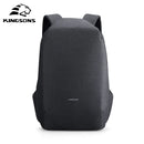 Kingsons mochila anti-roubo masculina, laptop de 15.6 polegadas, 180 graus aberto com carregamento USB, bolsa escolar à prova d'água para estudantes universitários meninos