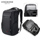 Kingsons mochilas masculinas 15 ''17'' laptop mochila carregador usb mochila anti-roubo para adolescente moda masculina viagem