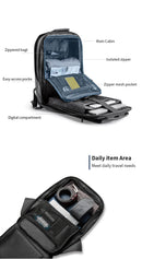 Kingsons mochila anti-roubo masculina, laptop de 15.6 polegadas, 180 graus aberto com carregamento USB, bolsa escolar à prova d'água para estudantes universitários meninos