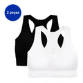 2 Peças, Sutiã esportivo sem costura, Push up respirável à prova de choque feminino cropped top, Sutiã esportivo, Roupa íntima
