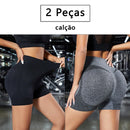 2 Peças, Calças Femininas de Ioga Com Controle de Barriga E bumbum, Cintura Alta, Leggings de Corrida, Shorts de Treino