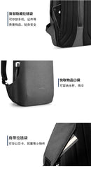 Kingsons mochila anti-roubo masculina, laptop de 15.6 polegadas, 180 graus aberto com carregamento USB, bolsa escolar à prova d'água para estudantes universitários meninos