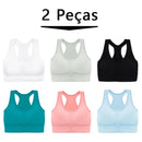 2 Peças, Sutiã esportivo sem costura, Push up respirável à prova de choque feminino cropped top, Sutiã esportivo, Roupa íntima