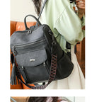 Mochila Feminina Couro PU 2025 Impermeável Anti-Roubo