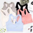 2 Peças, Sutiã esportivo sem costura, Push up respirável à prova de choque feminino cropped top, Sutiã esportivo, Roupa íntima