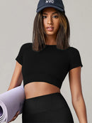 Seamless Short Sleeve Yoga Shirt para Mulheres, Esporte Camisetas, Ginásio Roupas de Fitness, Corrida e desgaste ativo