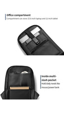 Kingsons mochila anti-roubo masculina, laptop de 15.6 polegadas, 180 graus aberto com carregamento USB, bolsa escolar à prova d'água para estudantes universitários meninos