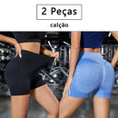 2 Peças, Calças Femininas de Ioga Com Controle de Barriga E bumbum, Cintura Alta, Leggings de Corrida, Shorts de Treino