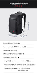 Kingsons mochilas masculinas 15 ''17'' laptop mochila carregador usb mochila anti-roubo para adolescente moda masculina viagem