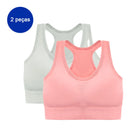 2 Peças, Sutiã esportivo sem costura, Push up respirável à prova de choque feminino cropped top, Sutiã esportivo, Roupa íntima