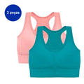 2 Peças, Sutiã esportivo sem costura, Push up respirável à prova de choque feminino cropped top, Sutiã esportivo, Roupa íntima