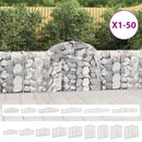 vidaXL Arched Gabion Baskets 3 pcs 118.1"x11.8"x31.5"/39.4" Galvanized Iron